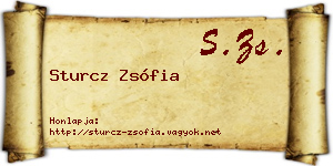 Sturcz Zsófia névjegykártya
